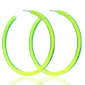Neon groen oversized acryl C-vormige oorbellen, trendy feest statement sieraden voor dames. - Neon Geel