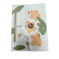 Cuaderno artesanal de papel vegetal Lokta nepalí variante con estampado floral y madera. - Flor B