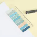 Morandi Colorato PET Indice Note Adesive Segnapagina Set Righello Cancelleria Set - Acqua di Primavera Tè Bollente Testa Rotonda