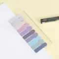 Note adesive indice PET colore Morandi con righello trasparente per scuola ufficio studio - Anusare le Rose Testa Rotonda