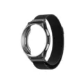 Compatible with Samsung Watch 6 Classic Milanese magnetic strap and hollow protective case - 43mm / Black