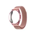 Rose gold Milanese magnetic metal strap with hollow TPU case compatible for Samsung watch. - 43mm / Pink
