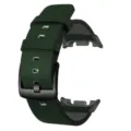 Cinturino per orologio in pelle verde scuro per Samsung Galaxy Watch 8 con fibbia e connettori neri. - Samsung Watch 8/8 Classic / Verde Fibbia Nero