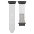 Λουράκι σιλικόνης για Apple Watch, διαφανές λευκό με μαύρο κούμπωμα αναδίπλωσης. - Διαφανές με μαύρη αγκράφα