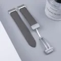 Grey Litchi Pattern Leather Watch Strap with Folding Magnetic Clasp Compatible with Smartwatch - Watch 6 / Grey With Silver Buckle