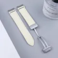 Off-White Lychee Pattern Leather Watch Strap Featuring Magnetic Folding Clasp Variant - Watch 6 / Off-White Silver Buckle
