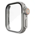 Coque de protection connectée en PC argenté avec verre trempé intégré pour montre élégante. - Huawei fit3 / Couleur Acier Titane
