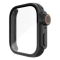 Gedetailleerd weergave van de zwarte horlogekast met nauwkeurige uitsparingen en kroon. - Huawei fit3 / Zwart