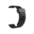 Cinturino di ricambio in silicone nero per orologio fibbia magnetica pieghevole sportivo - 20mm / Nero