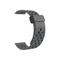 Cinturino per orologio in silicone grigio con fori traspiranti e chiusura magnetica. - 20mm / Grigio scuro