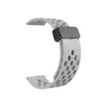 Cinturino per Smartwatch in Silicone Grigio Forato con Chiusura Magnetica Pieghevole - 20mm / Grigio chiaro