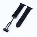 Cinturino per orologio in pelle nera fibbia pieghevole magnetica per apple watch - 38/40/41mm / Pelle Crazy Horse nera
