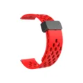 Cinturino per orologio in silicone rosso perforato con fibbia magnetica pieghevole per smartwatch. - Rosso