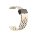 Cinturino in silicone beige forato, fibbia magnetica sportiva traspirante per smartwatch. - Luce Stellare