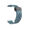 Cinturino per orologio sportivo perforato in silicone blu compatibile con smartwatch - Blu