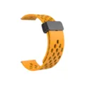 Cinturino per orologio sportivo in silicone con fori traspiranti e fibbia magnetica. - Giallo