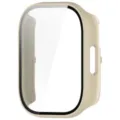 Beige smartwatch protective case detail with integrated glass screen and precise side cutouts. - Watch 5 Lite / Ivory