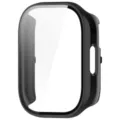 Close-up view of the black smartwatch protective case with integrated glass screen protector. - Watch 5 Lite / Black
