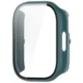 Close up view of the dark green smartwatch protective case with integrated glass screen protector. - Watch 5 Lite / Pine Green