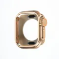 Gold metal protective watch case compatible with smart watch, alloy bumper frame cover. - 46mm / Rose Gold