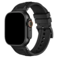 Silikonarmband und Schutzhülle kompatibel mit Apple Watch Ultra, robustes schwarzes Sportband. - 42/44/45/46/49MM / Schwarz