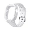 Robustes weißes integriertes Uhrengehäuse und Armband Ersatz zubehör kompatibel mit Smartwatch. - 40/41 mm / Weiß