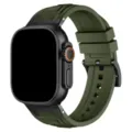 Robustes Silikonarmband mit Metallverbinder passend fuer Apple Watch Ultra in militaergruen. - 42/44/45/46/49MM / Armeegrün