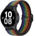 Replacement nylon braided solo loop strap with adjustable metal buckle for smart watch. - 20mm / Space Dye Black