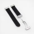 Cinturino in pelle nera con fibbia deployante magnetica compatibile con Samsung Galaxy - Cinturino Nero Fibbia Argento