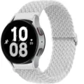 Universal nylon braided loop strap with adjustable sliding buckle for smart watch white - 20mm / White