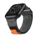 Compatible Apple Watch strap canvas loop band smartwatch replacement 45mm 41mm 49mm - 38/40/41mm / Black and Gray