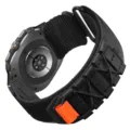 Nylon Schlaufe gewebtes Sportarmband kompatibel mit Samsung Galaxy Watch Ultra 47mm schwarz. - Schwarz