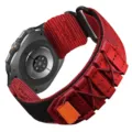 Cinturino di ricambio in nylon rosso tessuto stile alpino compatibile smartwatch 47mm. - Modello corto / Rosso