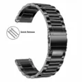 Stainless steel watch band titanium metal strap folding clasp replacement for smartwatch black - 18mm / Gray