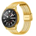 Gold stainless steel watch band luxury metal replacement strap for smart watch 20mm 22mm - 20mm / Gold