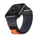 Canvas loop velcro watch strap compatible with Apple Watch Ultra series, fashion design. - 38/40/41mm / Denim Black