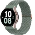 Universal nylon braided watch strap loop with adjustable sliding buckle for smartwatches. - 20mm / Pine Green