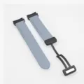 Cinturino per orologio in pelle azzurro con fibbia pieghevole magnetica nera, variante - Blu grigio con fibbia nera