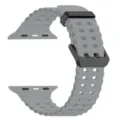 Γκρι λουράκι σιλικόνης συμβατό με Apple Watch, αθλητικό στυλ ocean με διπλή σειρά οπών. - 42/44/45/46/49MM / Γκρι Συννεφιάς