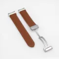 Cinturino per orologio in pelle marrone con chiusura magnetica pieghevole, compatibile. - Cinturino Marrone Fibbia Argento