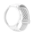 White silicone mesh watch strap and hollow PC case set compatible with smartwatches. - 40mm / White