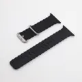 Black silicone ocean watch band replacement compatible with Apple Watch Ultra series accessories. - 38/40/41mm / Black