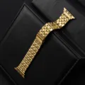 Gold stainless steel 5-bead metal watch strap replacement band compatible with Apple Watch. - 42/44/45/46/49mm / Gold