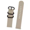 Cinturino di ricambio in nylon beige con fibbia nera, cinturino in tela resistente. - Bianco avorio