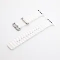 White silicone ocean watch band compatible with Apple Watch, flexible and durable strap. - 38/40/41mm / White