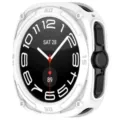 Rugged TPU protective case for Samsung Galaxy Watch Ultra 47mm, white and black armor design. - Samsung Watch Ultra / White