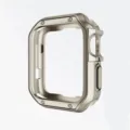 Custodia protettiva in metallo compatibile con Apple Watch, paraurti colore titanio. - Cassa galassia