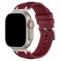 Cinturino per orologio in silicone rosso vino di ricambio con custodia metallo accessori - 42/44/45/46/49MM / Rosso