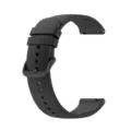 Black silicone smartwatch replacement band, smooth round tail universal 20mm 22mm. - 22mm / Black