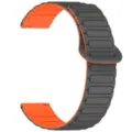 Silicone magnetic loop watch band, 20mm 22mm dual-color replacement strap for smartwatches. - 20mm / Grey Orange